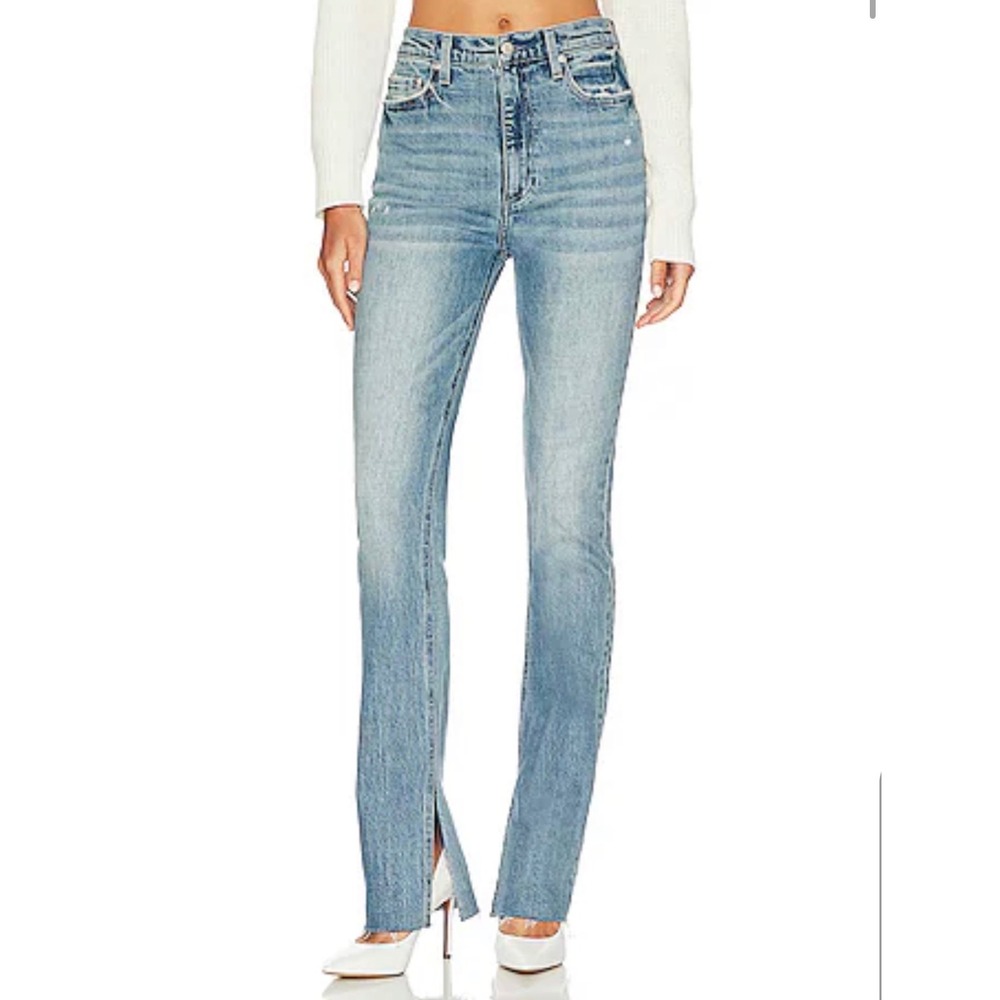 Pistola Colleen High Rise Slim Boot Jeans Womens 26 Blue Denim Slit Hem Chic
